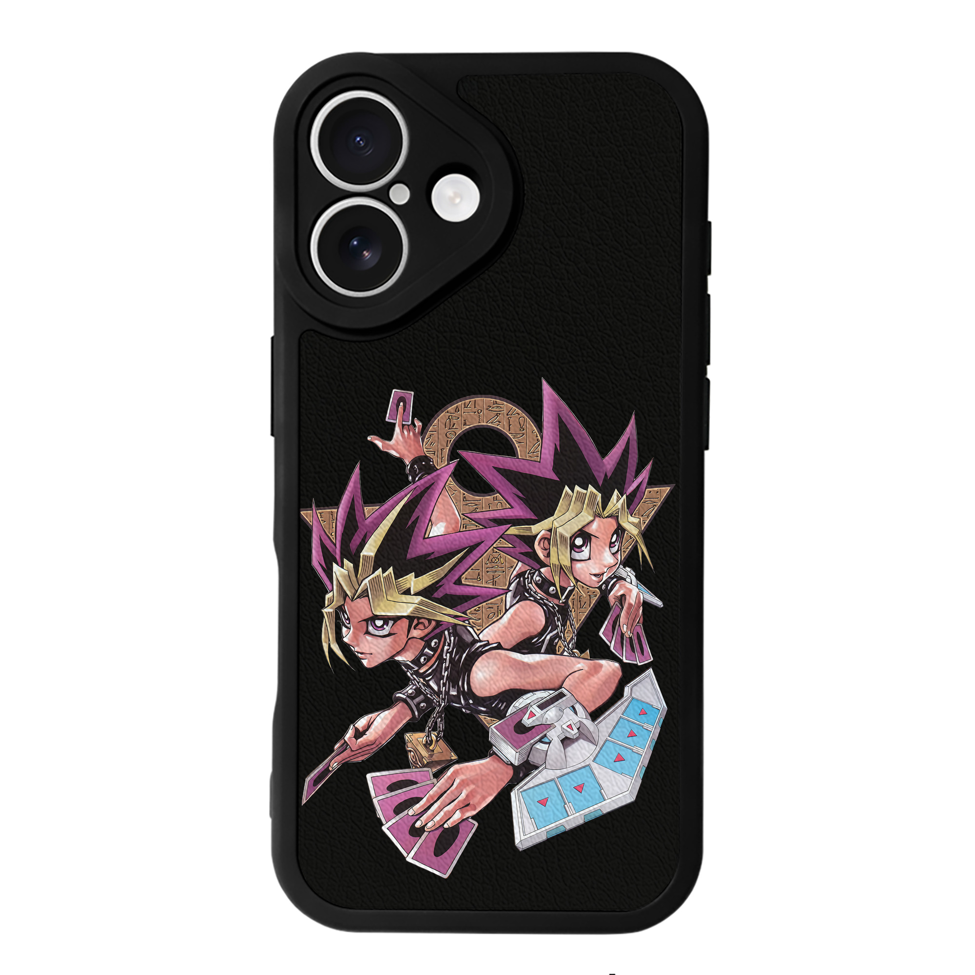 （画像用） 遊☆戯☆王 Yu-Gi-Oh! 【iPhone 16シリーズ対応】シリコンスマホケース（レザー調） 材質：シリコン